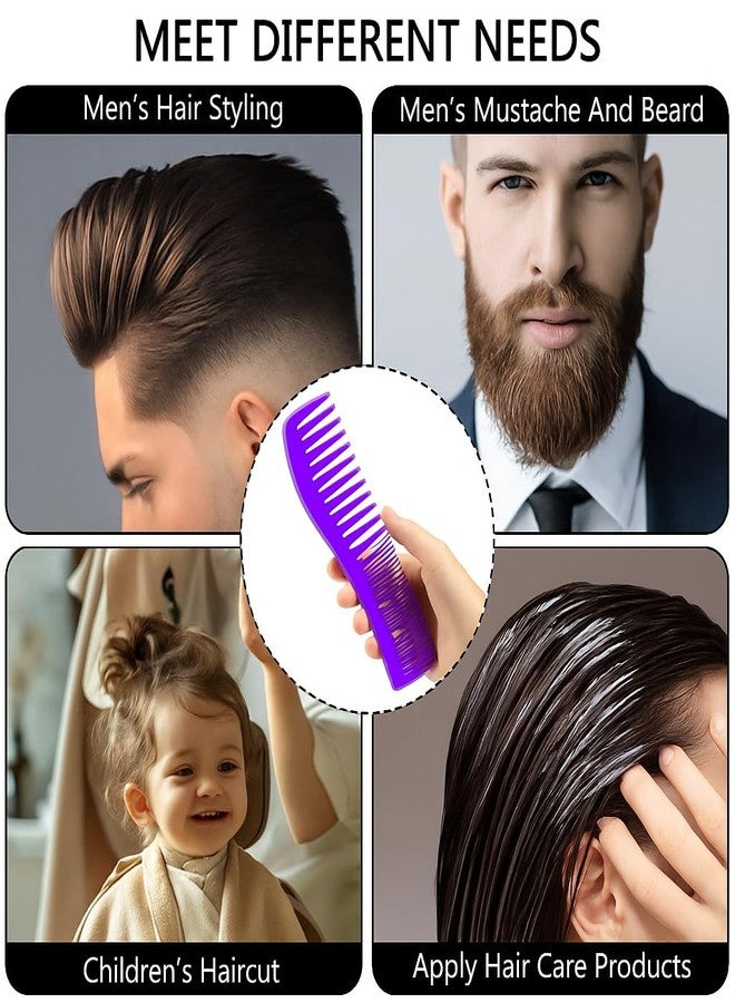 SIMPOR Detangling Hair Comb for Women Double Tooth with Wide and Fine Teeth Shower Combs for Wet Curly Style Barber Comb for Thin Thick Curly Straight Hair for Women Men Purple - Image 4